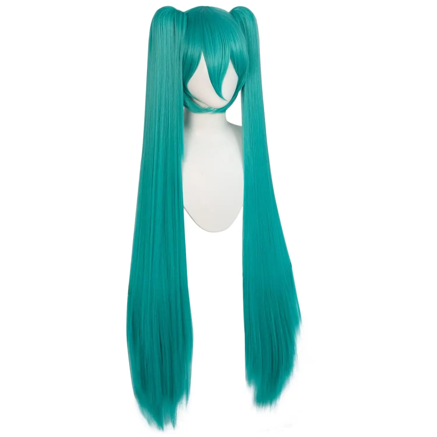 Green Split Super Long Anime Wig with Double Ponytail for Cosplay Daily Travel Parties Gatherings Role Play - Cosplay Accessory