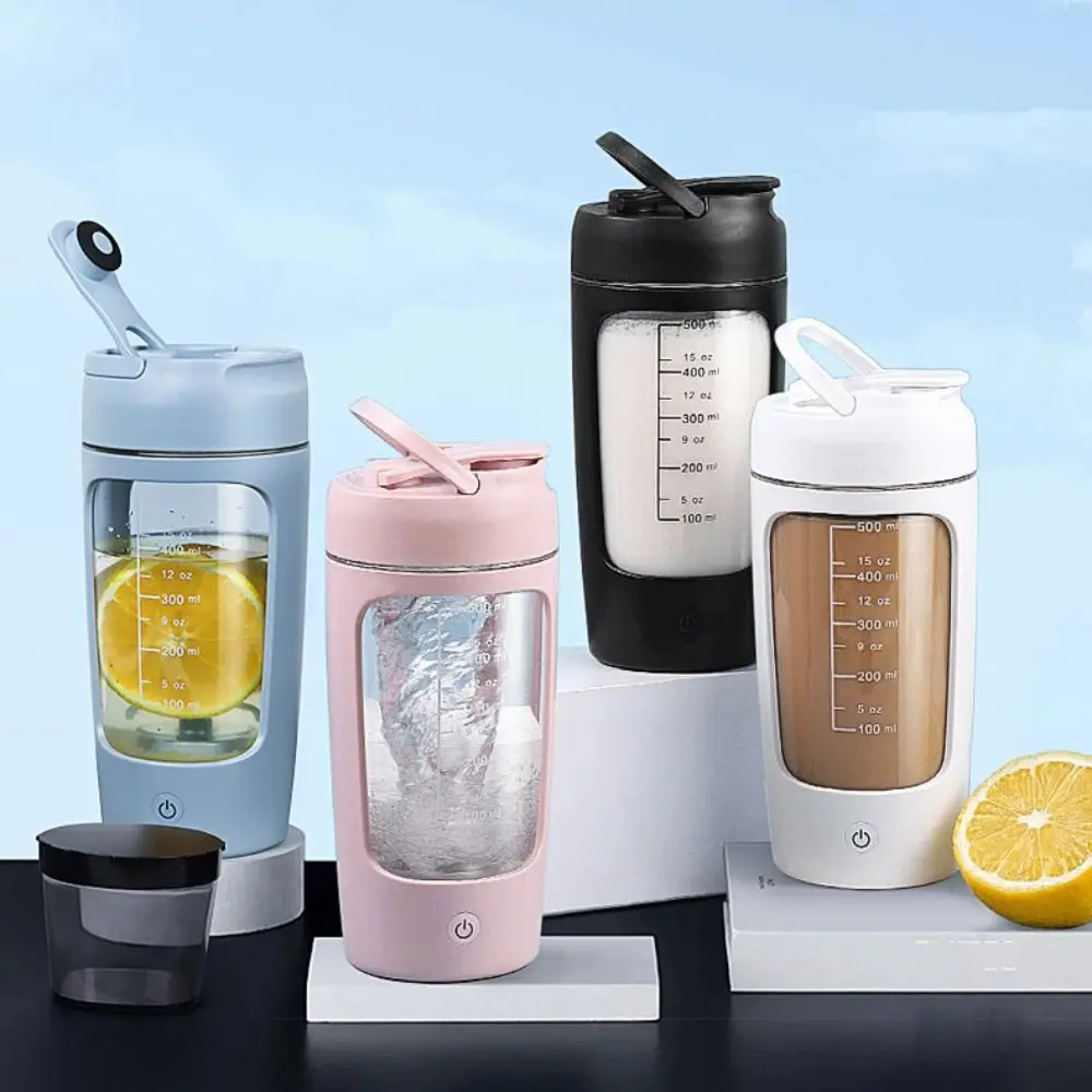 

Multifunctional Automatic Electric Mixing Cup with Powder Box Scaled Stirring Cup Rechargeable 650ml Blend Cup Gym
