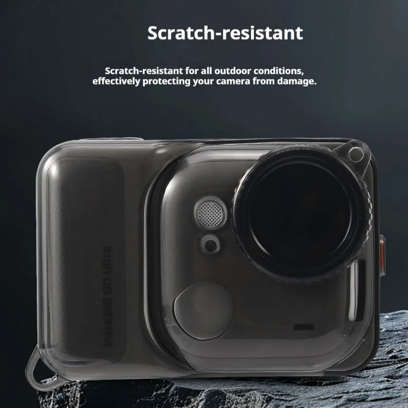 for Insta360 Go Ultra TPU Clear Protective Case With Anti-lost Rope Transparent Body Cover Full Coverage Scratch-proof Lens Cap