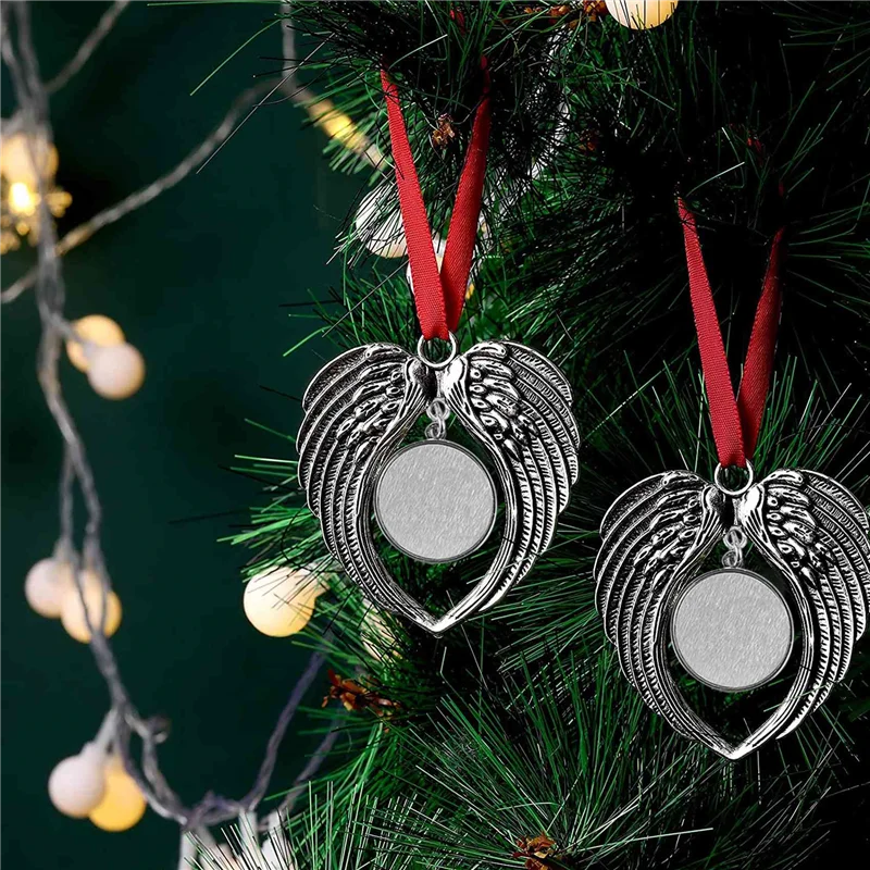

ABAG Angel Wing Shape Blank Hot Transfer Printing Sublimation Ornament Decoration For Christmas Tree Decor Xmas Party