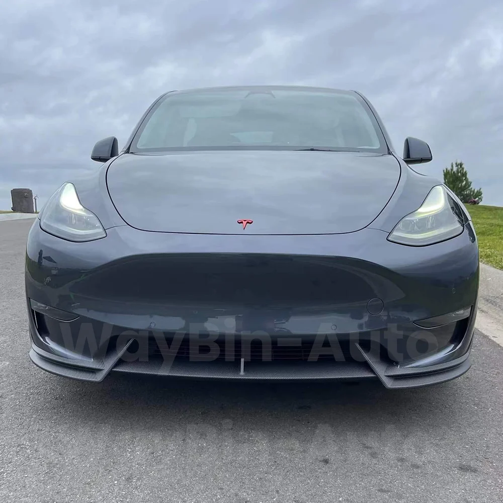 Modely Body Kits For Tesla Model Y 2020- 2023 Matte Carbon Rear Diffuser Side Spillter Spoiler Bumper Lip Tesla 2023 2024 Tuning