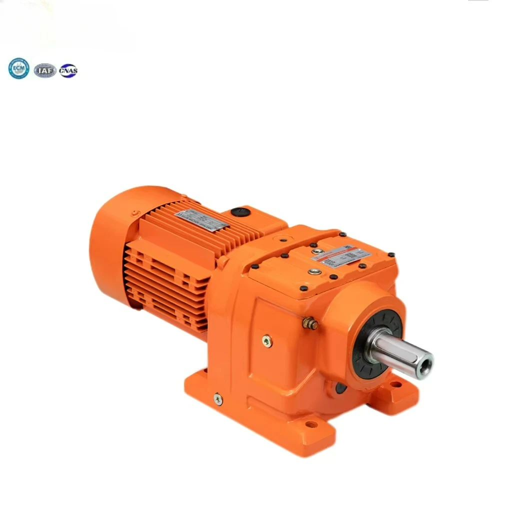 R Series Hard Tooth Helical Bevel Gearbox Inline Double Shafts Worm Gearing Arrangement Speed Reducer Motor for Farm Machinery