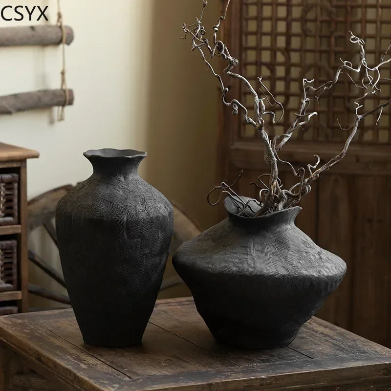 Vintage Ceramic Vase - Dual-Purpose Planter & Floral Decor, Ideal for Living Room/Guesthouse Entryway,  Chambre Aesthetics