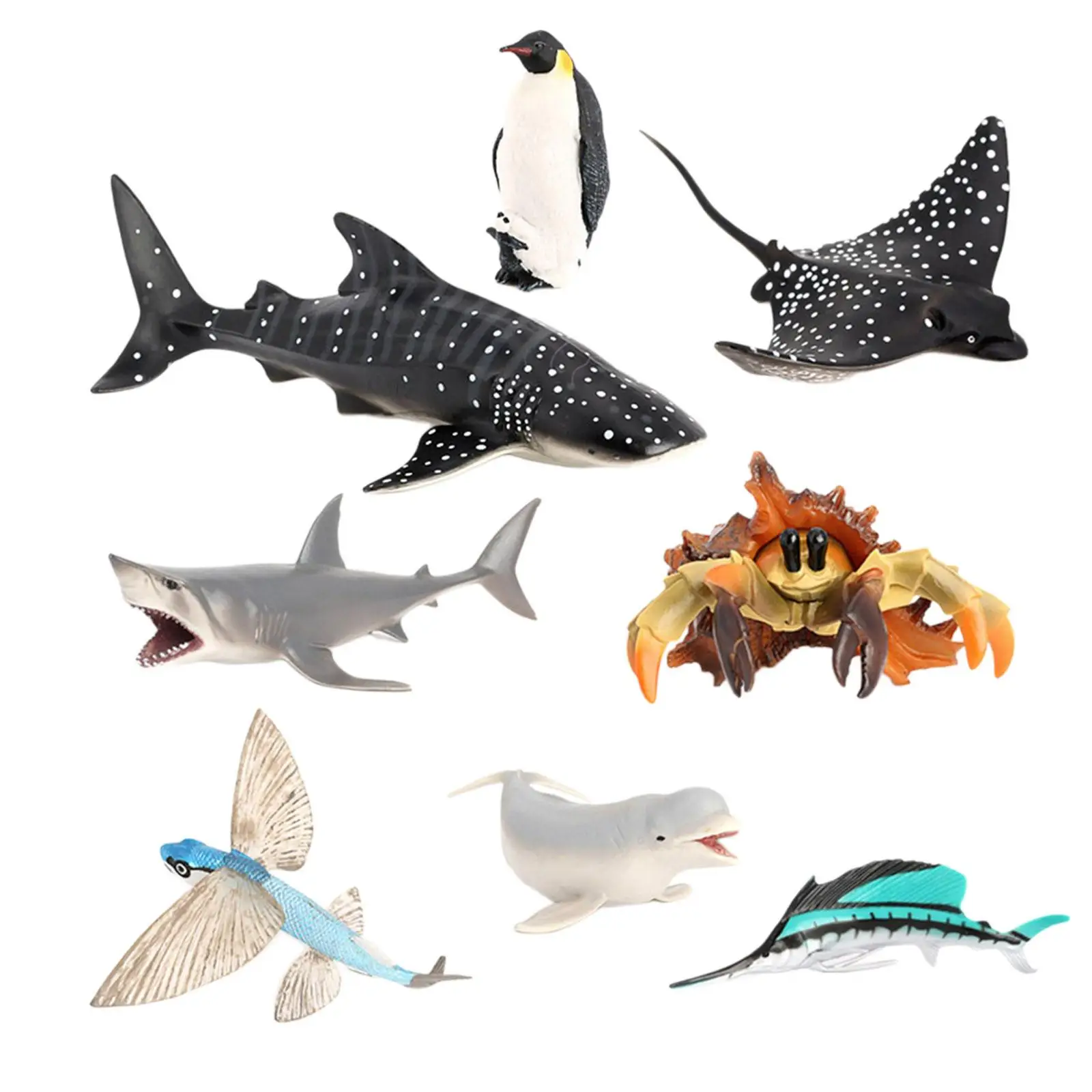 8Pcs Sea Life Creatures Toys Marine Animal Model for Party Supplies Tabletop