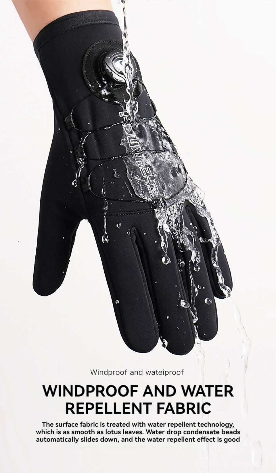 GTUBIKE Winter-warme Handschuhe für Männer und Frauen, verlängerte, verdickte, wind- und wasserdichte Sport-Touchscreen-Ski-Fahrradhandschuhe – Detail 8