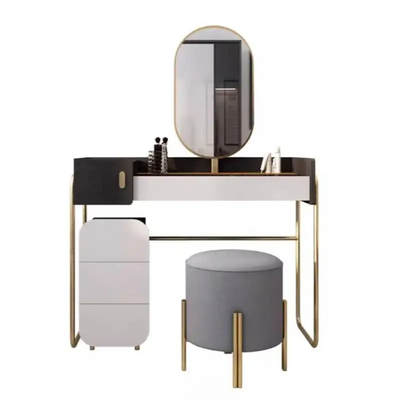 Nordic Sturdy Simple Makeup Table Small Space Lounges Bedroom Dressing Table Adult Black Modern Coiffeuse Chambre Furniture Home