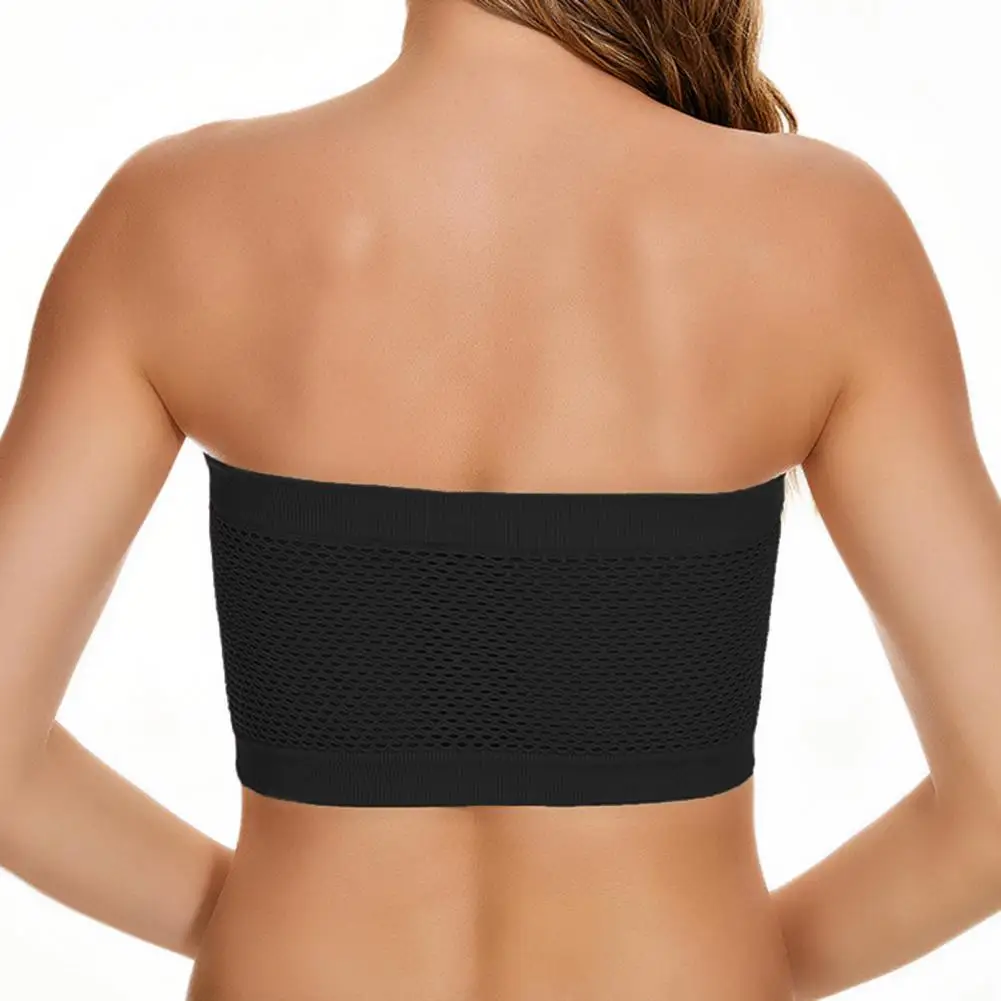 Strapless Padded Bra Wireless Anti-slip Push Up Bandeau Bra with Removable Pads for Women Tube Top Underwear with for Dancing