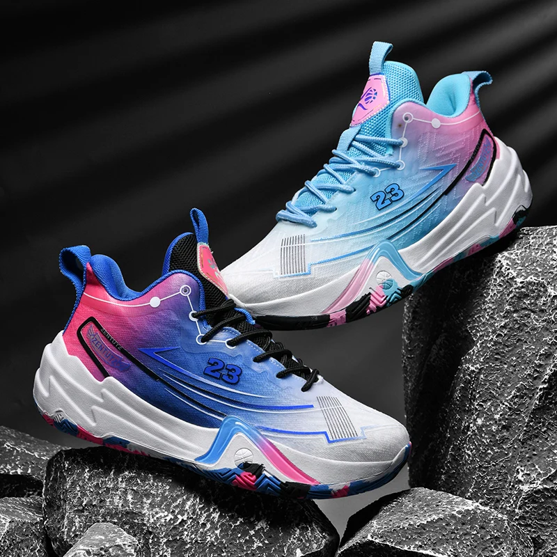 

Men's Basketball Shoes Breathable Cushioning Non-Slip Wearable Runing Shoes Gym Training Athletic Basketball Sneakers for Women