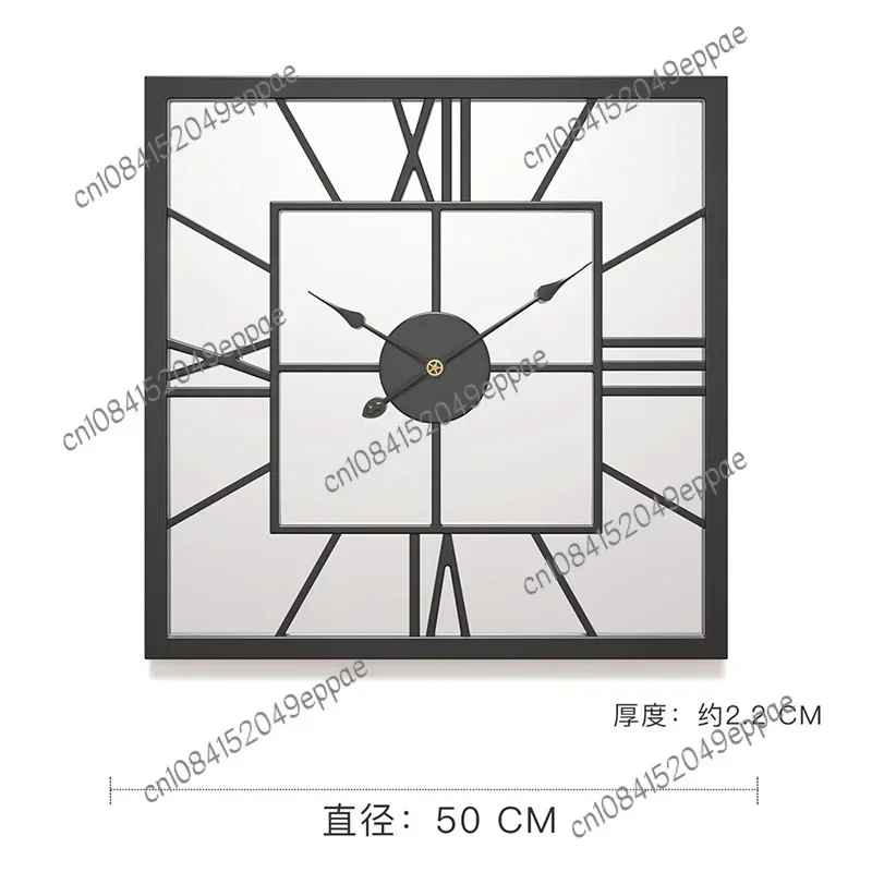 

Hot-Selling Wall Simple Square Wrought Iron Clocks, Silent Decorative Clocks In The Living Room