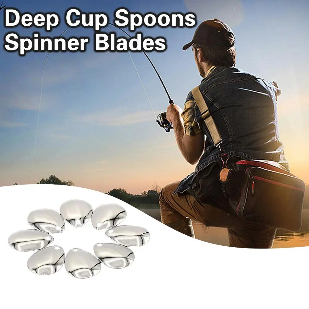 50Pcs Spinner Blades Metal Fishing Spoon Fishing Spinner Blades Floating Fishing Flag Fishing Equipment