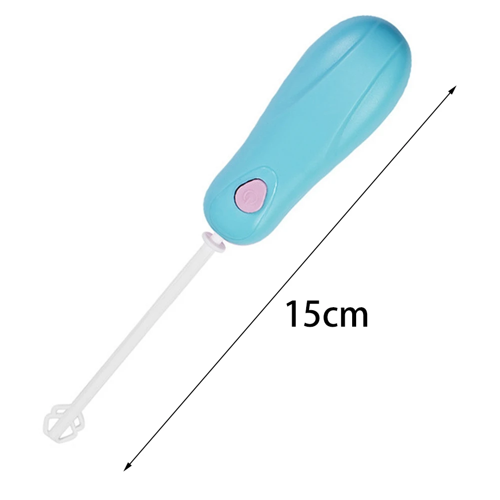 Fashion Hot Drinks Milk Frother Foamer Whisk Mixer Stirrer Egg Beater Electric Mini Handle Cooking Tools Blue 15cm