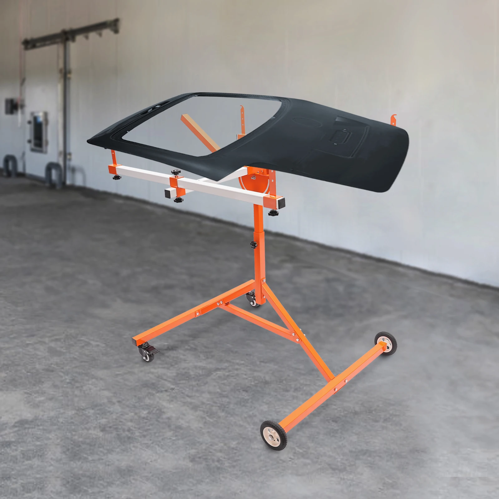 

Многофункциональная подставка для краски, 180° ° Вращающаяся подставка для покраски, автомобильная подставка для покраски с 4 колесами, сверхпрочная сталь 900*850*1070 мм