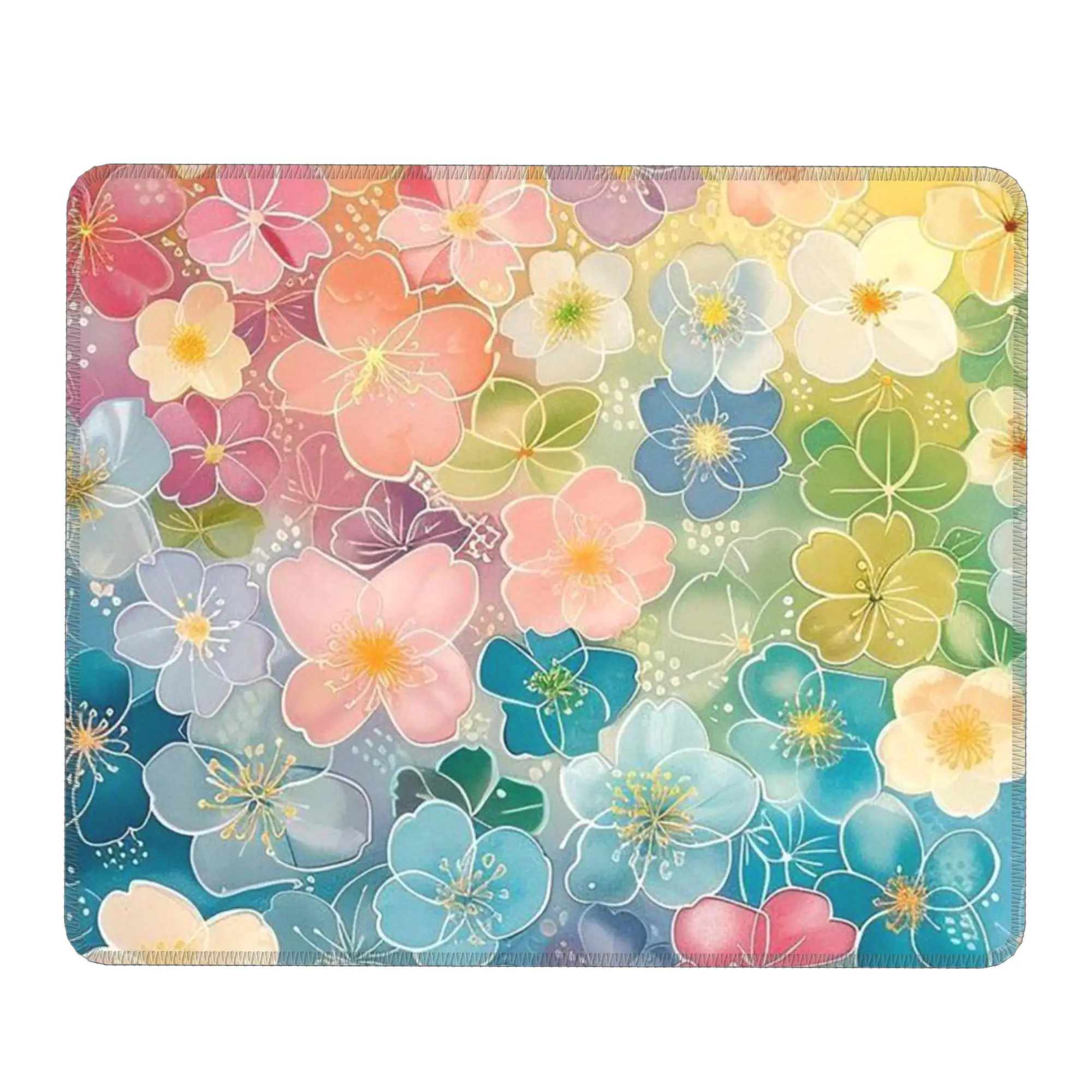 Spring Colour Flowers Pattern Mouse Pad Computer Keyboard Mouse Mat Gaming PC Laptop Desk Mat Office Accessories Table Mats
