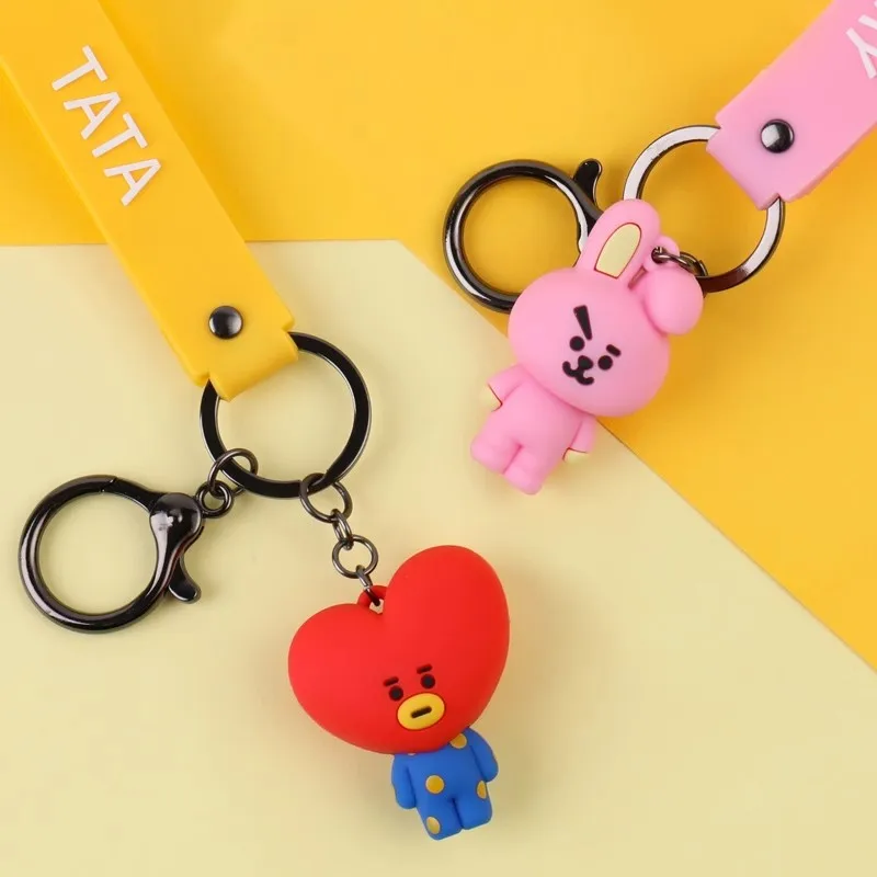 BTS Trend Boy Band Cartoon Image Keychain Doll Keychain, Handbag Pendant, Mobile Phone Lanyard Star Periphery view 2