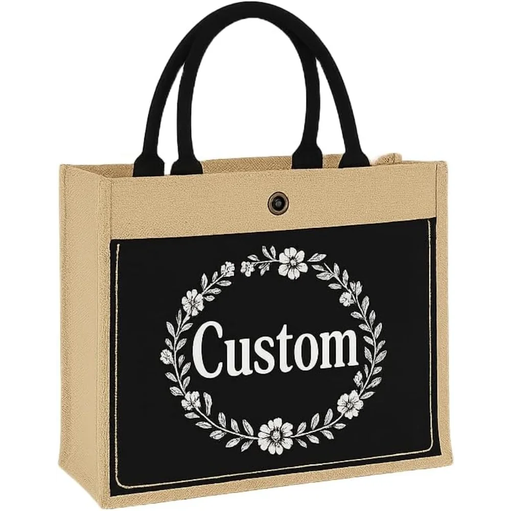 

Customized Jute Bag, Burlap Tote Bag For Shopping, Beach, Bridesmaid Gifts, Grocery Shopping Bag, Holiday, Travel tote
