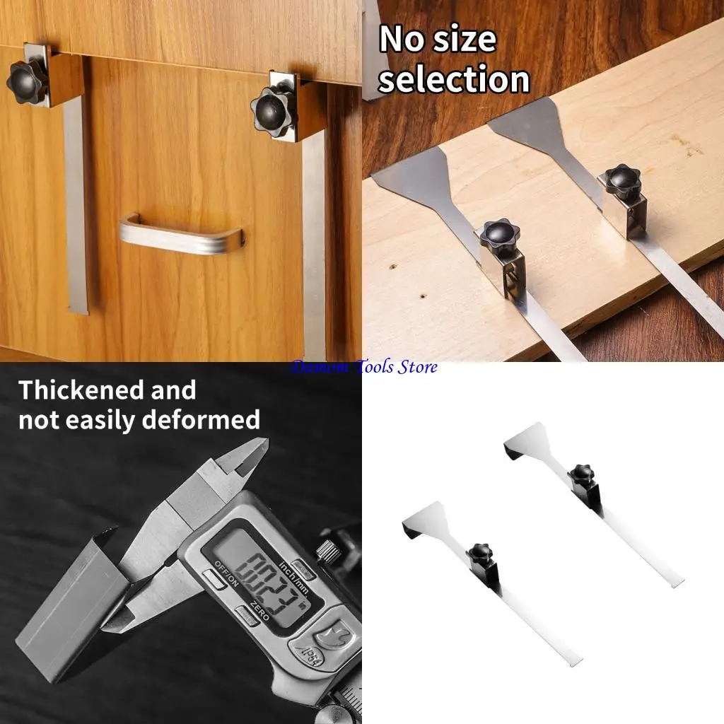 

57BE 2Pcs Cabinet Organizers Tool Drawer Locator Assistant Feature Sturdy Steel Build and Effortless Drawer Positioning