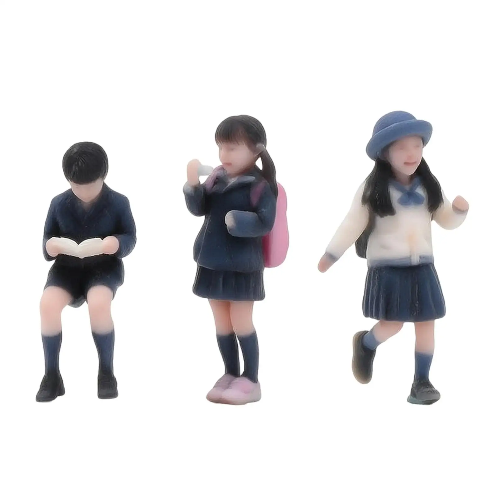 詳細なレジン製キッズフィギュアセット。1-64スケールのミニチュアで、ジオラマや工作のシーン、コレクションの展示に最適。
