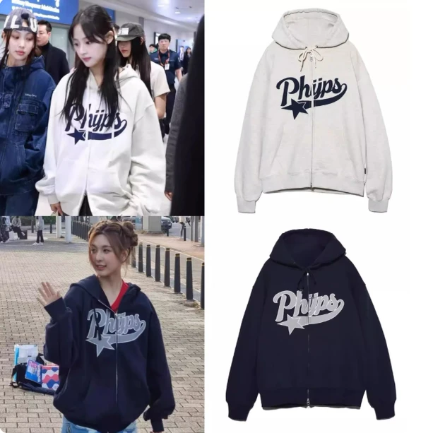 

Худи-куртка с дизайном Letter Star Zipper Design, хлопковая толстовка, верхняя одежда для мужчин и женщин от Minji Organic Cotton