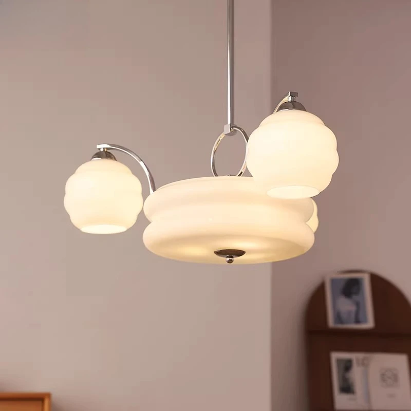 Medieval Danish Chandelier Nordic Living Room Modern Restaurant Bedroom Minimalist French Retro Bauhaus Glass Pendent Light E27