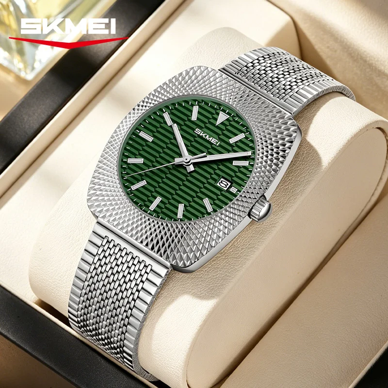 SKMEI 9417 New Brand Men's Quartz Watch Date Night Light Stainless Steel Strap Men's Casual Luxury Fashion Watch Reloj Hombre
