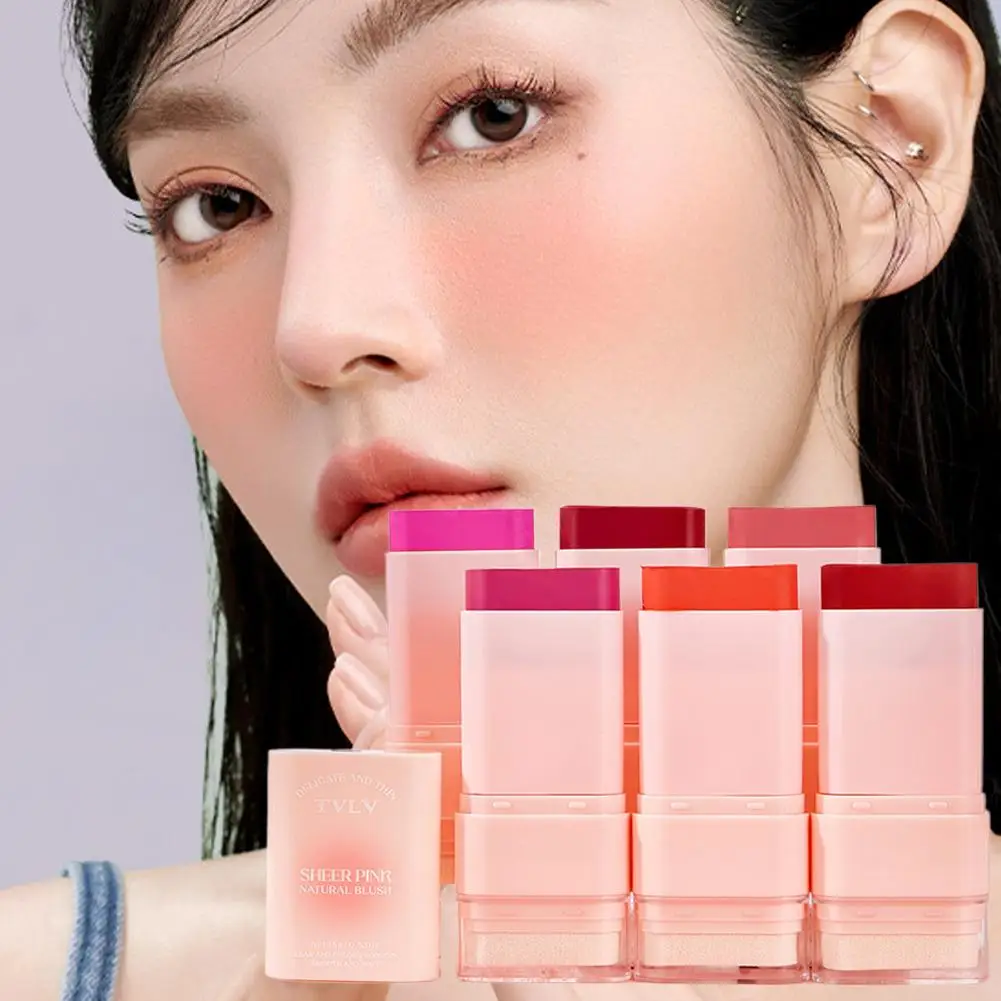 1PC 다기능 블러쉬 스틱 페이스 핑크 크림 입술 눈 수분 지속 방수 롱 메이크업 팔레트 섬세한 뺨 D9Z7