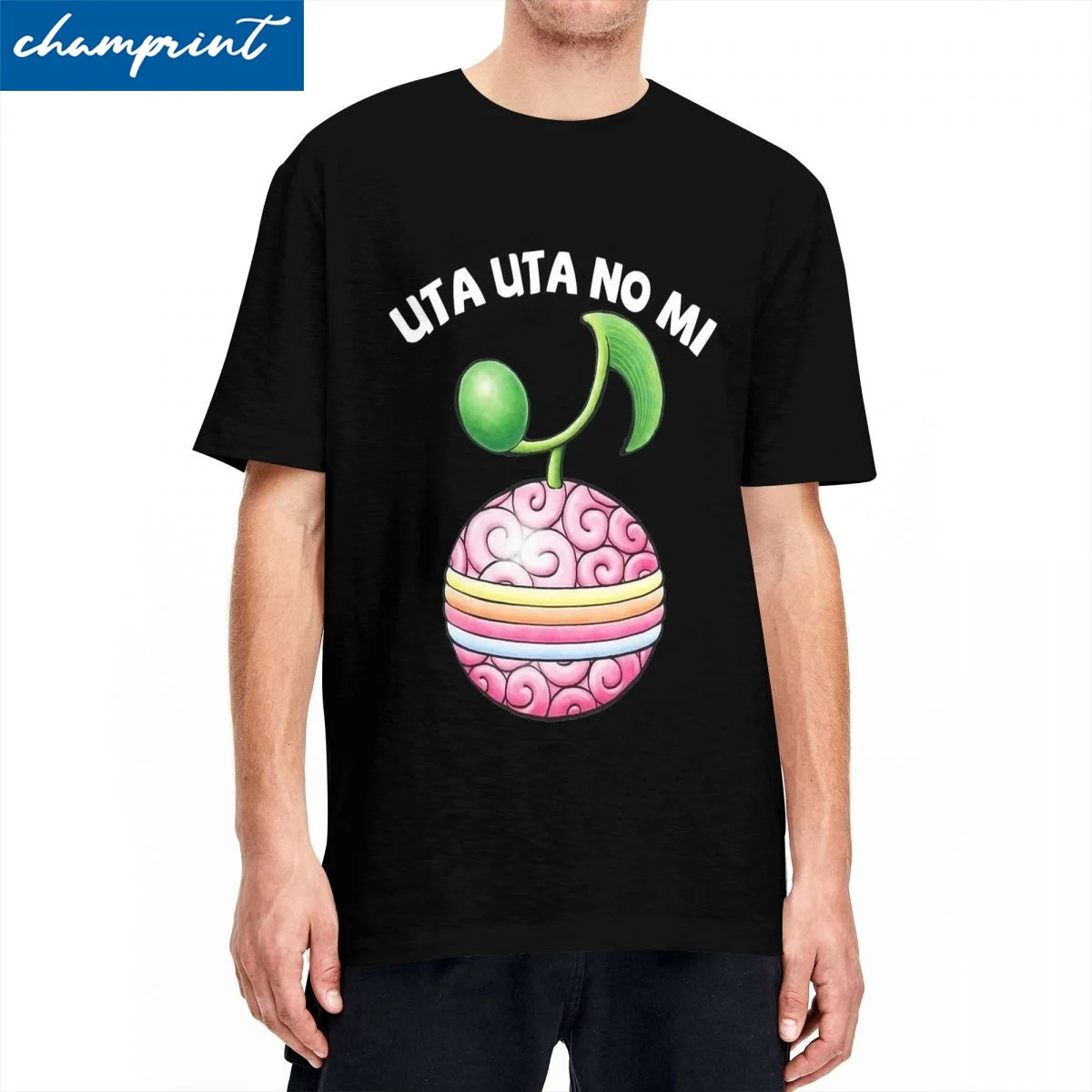 Uta Uta No Mi Devil Fruit T-Shirt Men Women One Piece Funny 100% Cotton Tees Round Collar Short Sleeve T Shirt Party Tops
