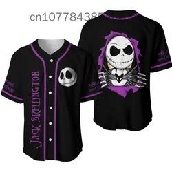 2024 Suumer New Jack Skellington And Sally Baseball Jersey Mens Women Custom Name Disney Baseball Uniform Casual Sports Shirt