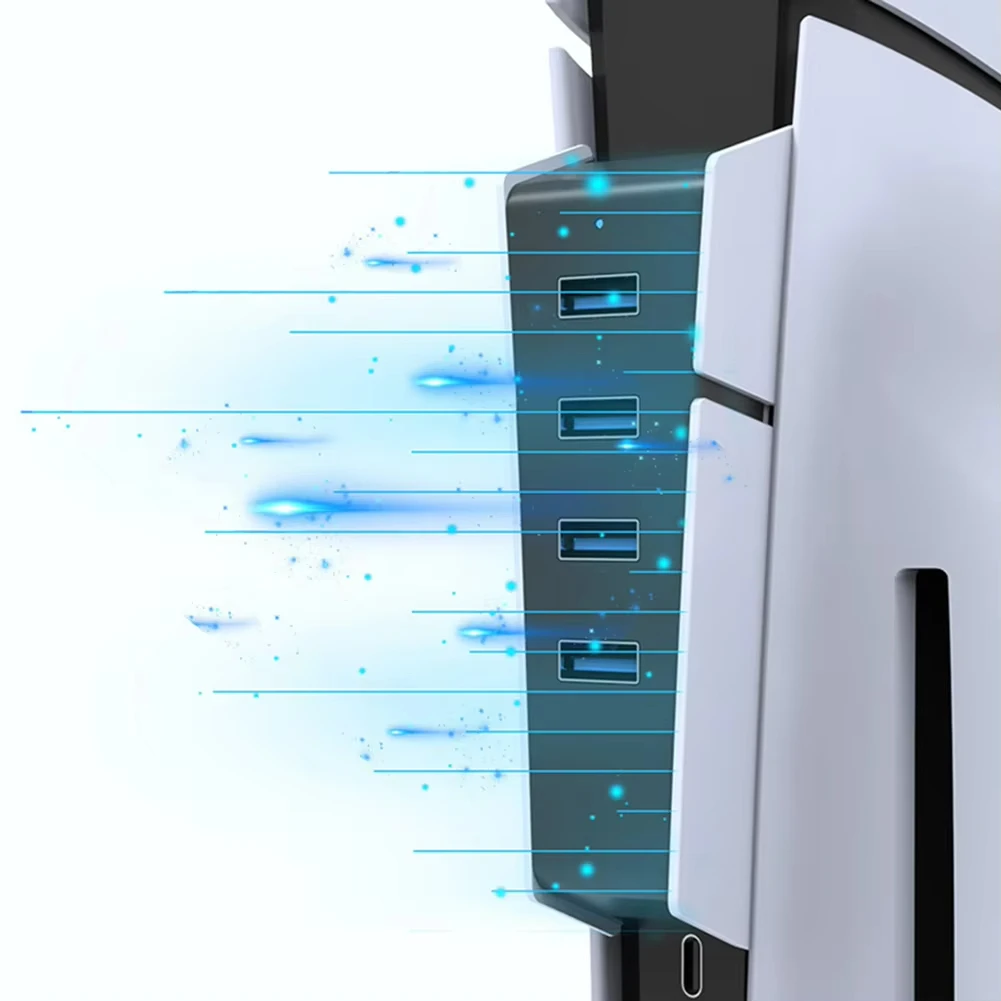 

4 Ports High-Spee USB Hub Splitter For PS5 Slim Multi USB Splitter Power Adapter Computer Expand Connectivity