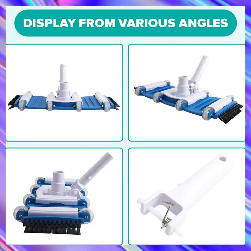 

L71A Аксессуары для чистки бассейна — вакуумная головка с боковой щеткой, колесами, поворотной ручкой и комплектом соединения шланга