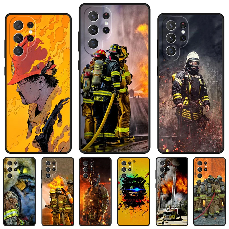 Firefighter Heroes Fireman phone case For Samsung Galaxy S24 S23 S22 Ultra Note 10 20 Plus S8 S9 S10 S20 S21 FE Cover