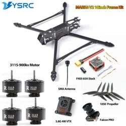 Mark 4 V2 10inch Carbon Fiber Drone Frame Kit F405 65A Stack 3115 900KV Motor 1050 Propeller ELRS 915mhz/2.4G Nano Receiver Part