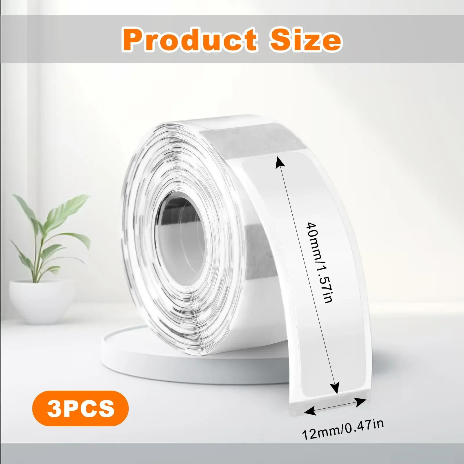 0.47 "x 1.57" โปร่งใสป้ายสติกเกอร์ความร้อน 3 ม้วนคุณภาพสูงใช้งานร่วมกับ D30 Label Makers สําหรับโฟลเดอร์อุปกรณ์ห้องครัว