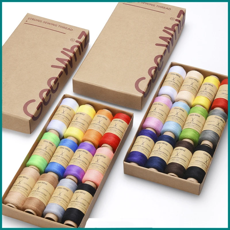 Needle Box Household Needle Sewing Thread Handmade Embroidery Thread Small Roll 402 Sewing Thread Multi Color Box