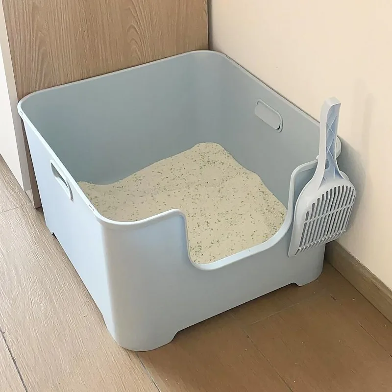 open-ended Large Litter Box Bathroom Training Self-Cleaning Litter Box Plastic Sandbox Defecation Arenero Gato Household Items