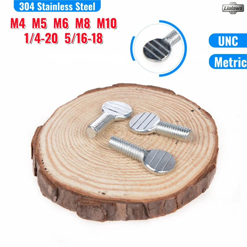 Metric/UNC 304 Stainless Steel Hand Screw Table Tennis Racket Screw Thumb Bolts Screws M4 M5 M6 M8 M10 1/4-20 5/16-18