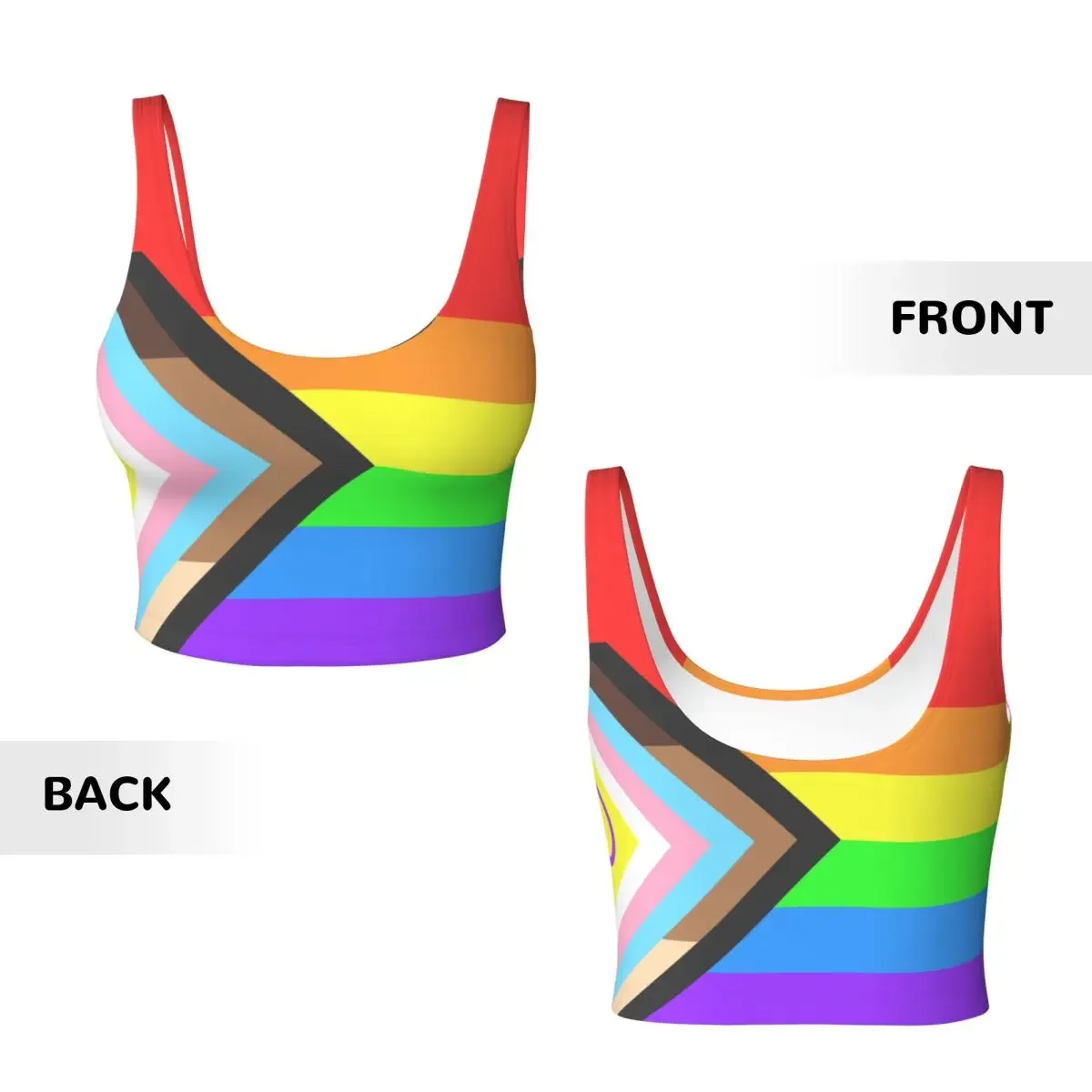 Brilliant Progres Pride Flag Базовые топы для женщин Samba Сексуальные спортивные топы с v-образным вырезом для йоги и фитнеса