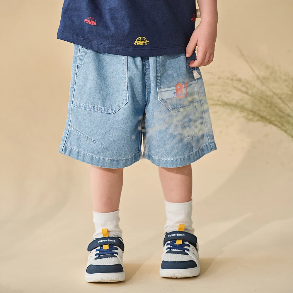 Dave Bella Children Shorts Boys Clothes Summer Denim Pants Trousers Elastic Waist Casual Cowboy Outdoors Beach Fashion DB2262179