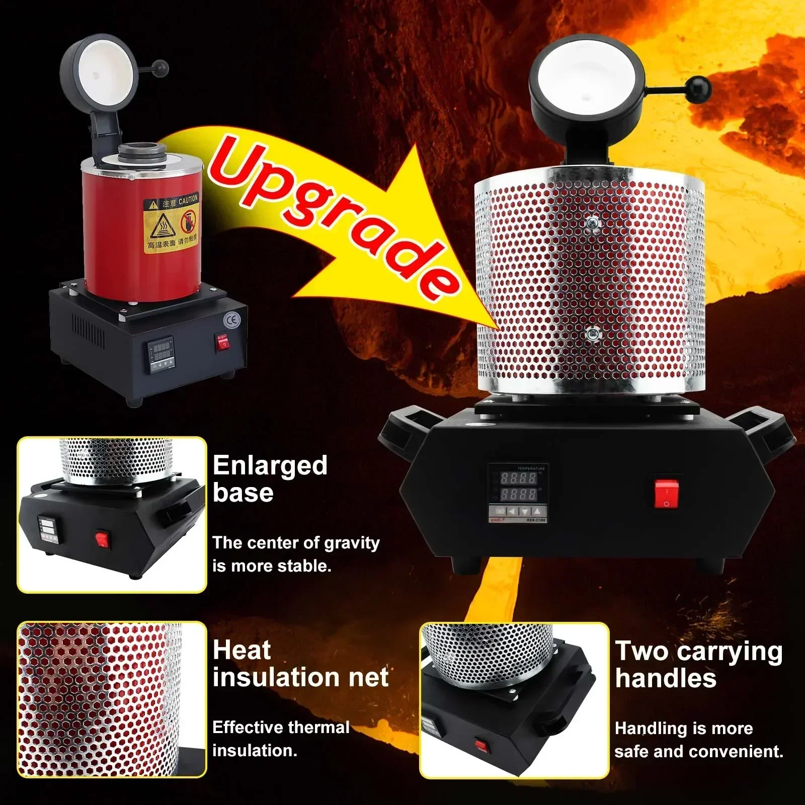 Super Value Factory StoreGold Melting Furnace Electric Digital Smelting Furnace Kit Casting Refining Jewelry Precious Metals Gol