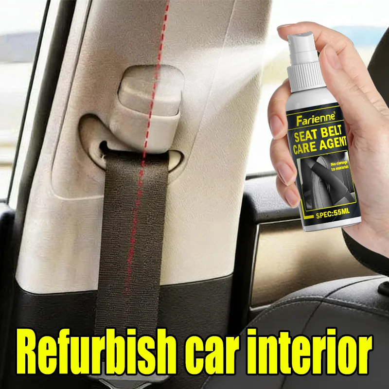Seat Belt Care Agent 55ml - No Damage Stain Remover Spray For Car Interior, Refurbish Seat Belts Easily, Professional Cleaner