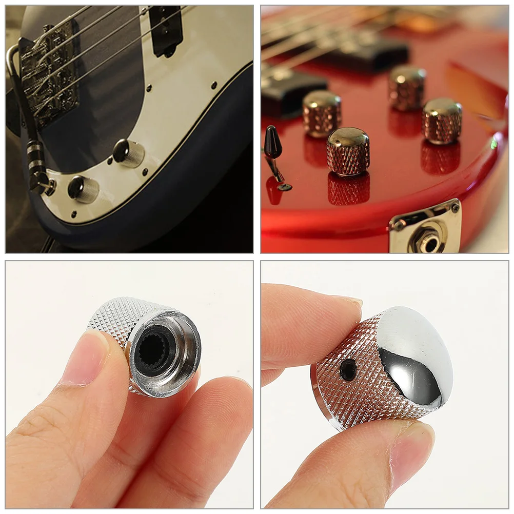 

4Pcs Metal Potentiometer Caps Guitar Volume Knobs Replacement for Electric Guitar Bass Control Knobs Heavy Duty Sturdy