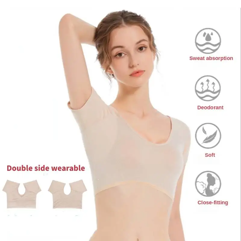 

1PCS New T-shirt Shaped Sweat Pads Washable Both Sides Reusable Wearable Underarm Sweat Pad Perfumes Absorbent Shield Deodorants