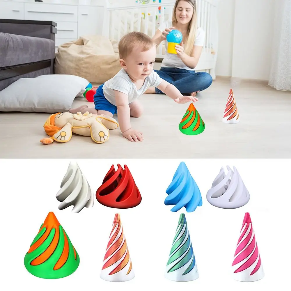 Decorative Ornaments 3D Printed Fidget Toys Impossible Pyramid Passthrough Sculpture Spiral Cone Fidget Toy Funny Figurine