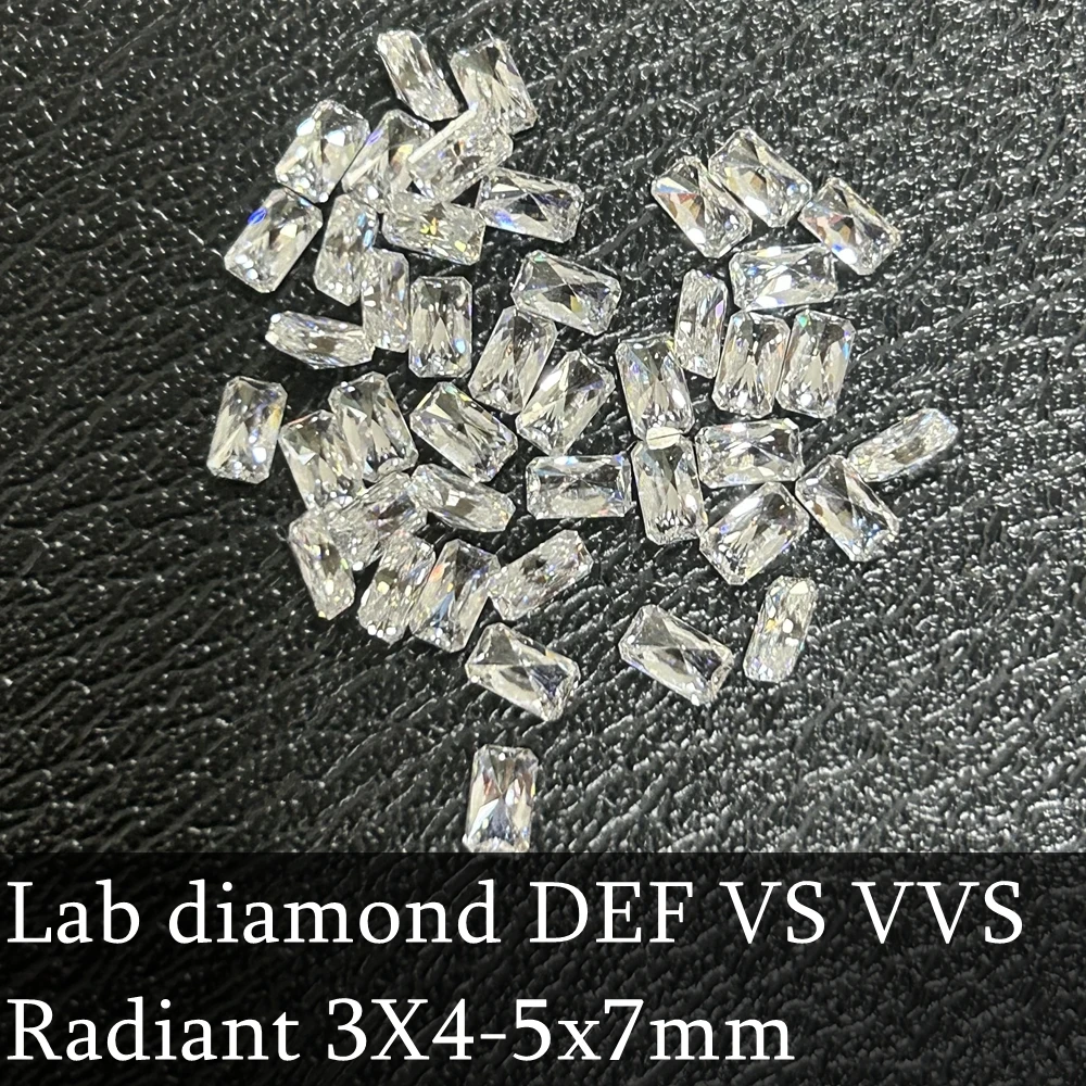 Meisidan 1 Carat 1 Bag DEF VS Radiant Cut 3x4mm to  5x7mm HPHT Lab Created Loose Diamond