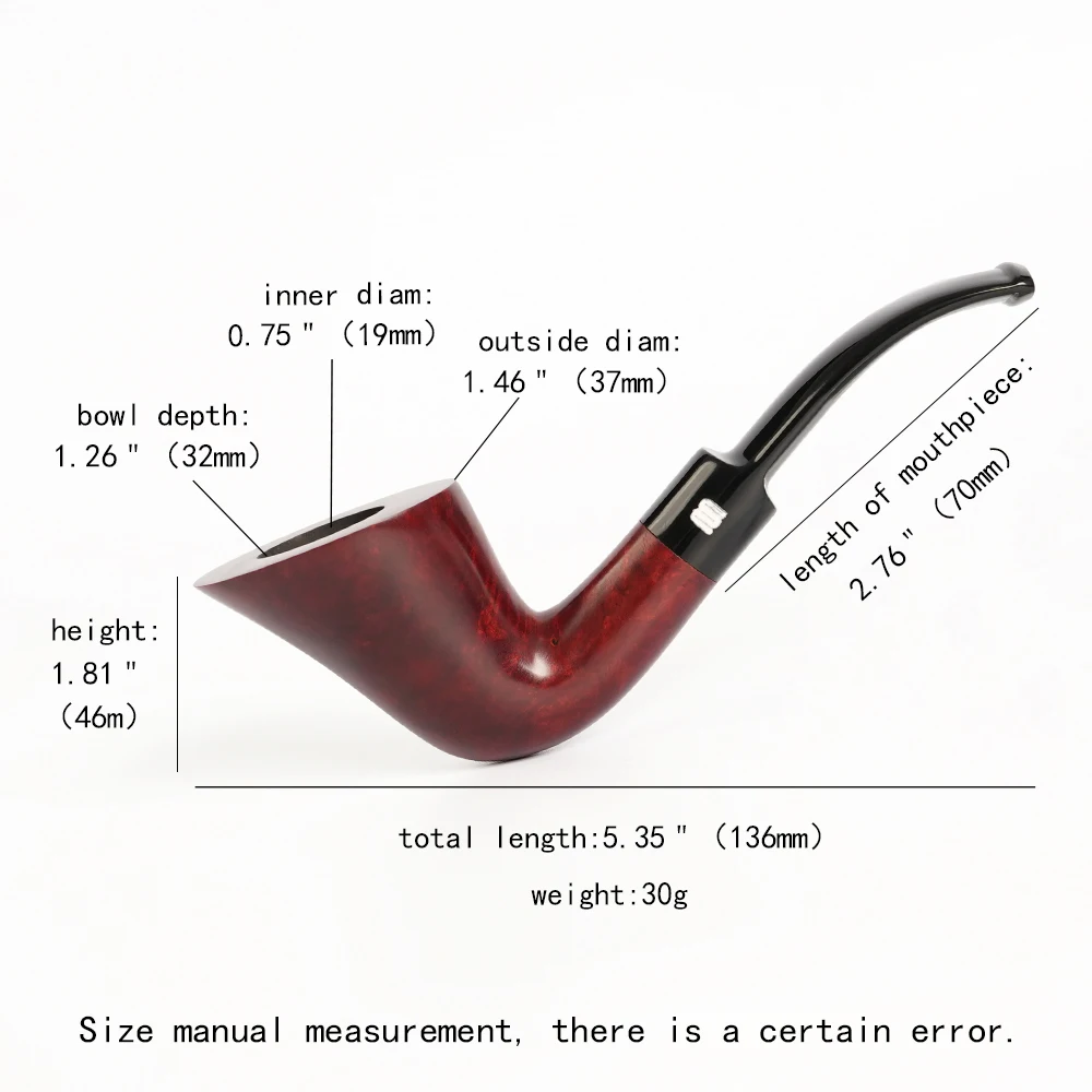 Handmade Tobacco Pipes Curved Handle Briar Wood Pipes Small Smoking Pipes Tabletop Pipes For Beginners Briar Wood Pipes hot Sale