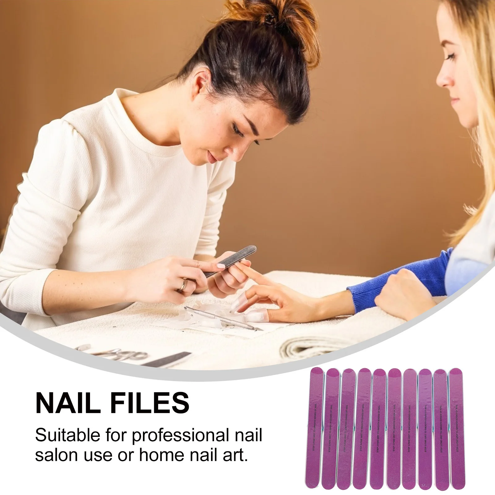 

10Pcs Nail Files Double Sided Creative Design for Natural False Nails Nail Art Polishing Grinding Manicure Tool