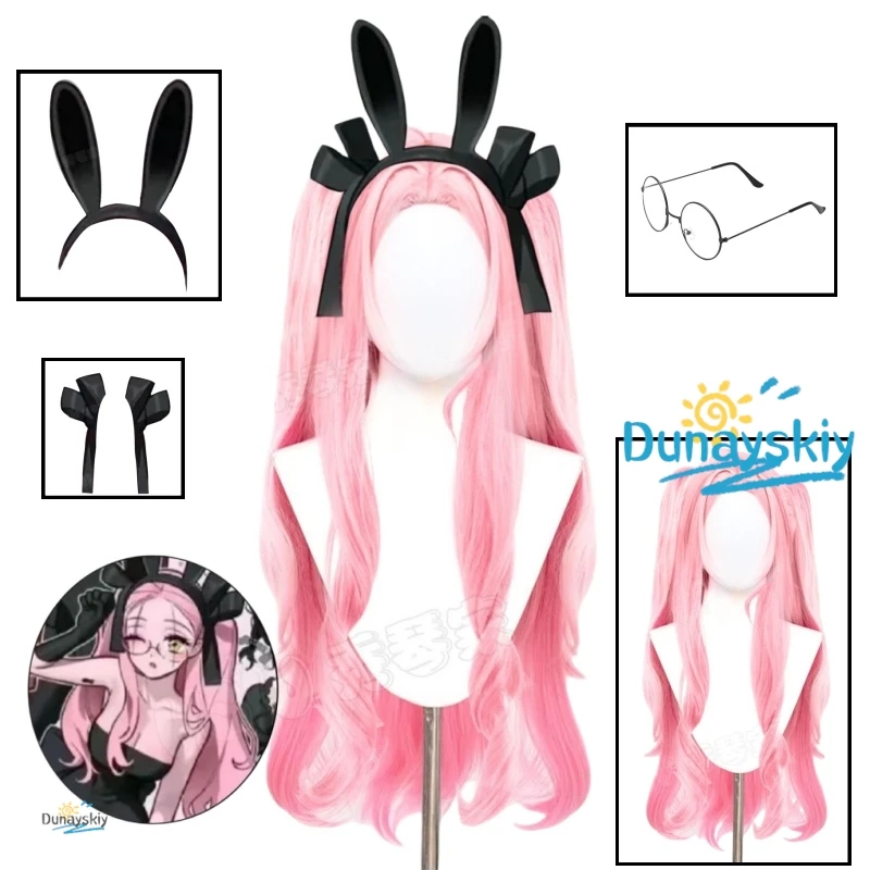 

Mizi Cosplay Wig with Hairband Pink Double Ponytails Anime Alien Stage 3rd Anniversary Coffee Maid Suit Halloween Roleplay