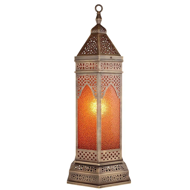 Vintage hollow floor lamp, all copper, villa hotel bar cafe floor lamp