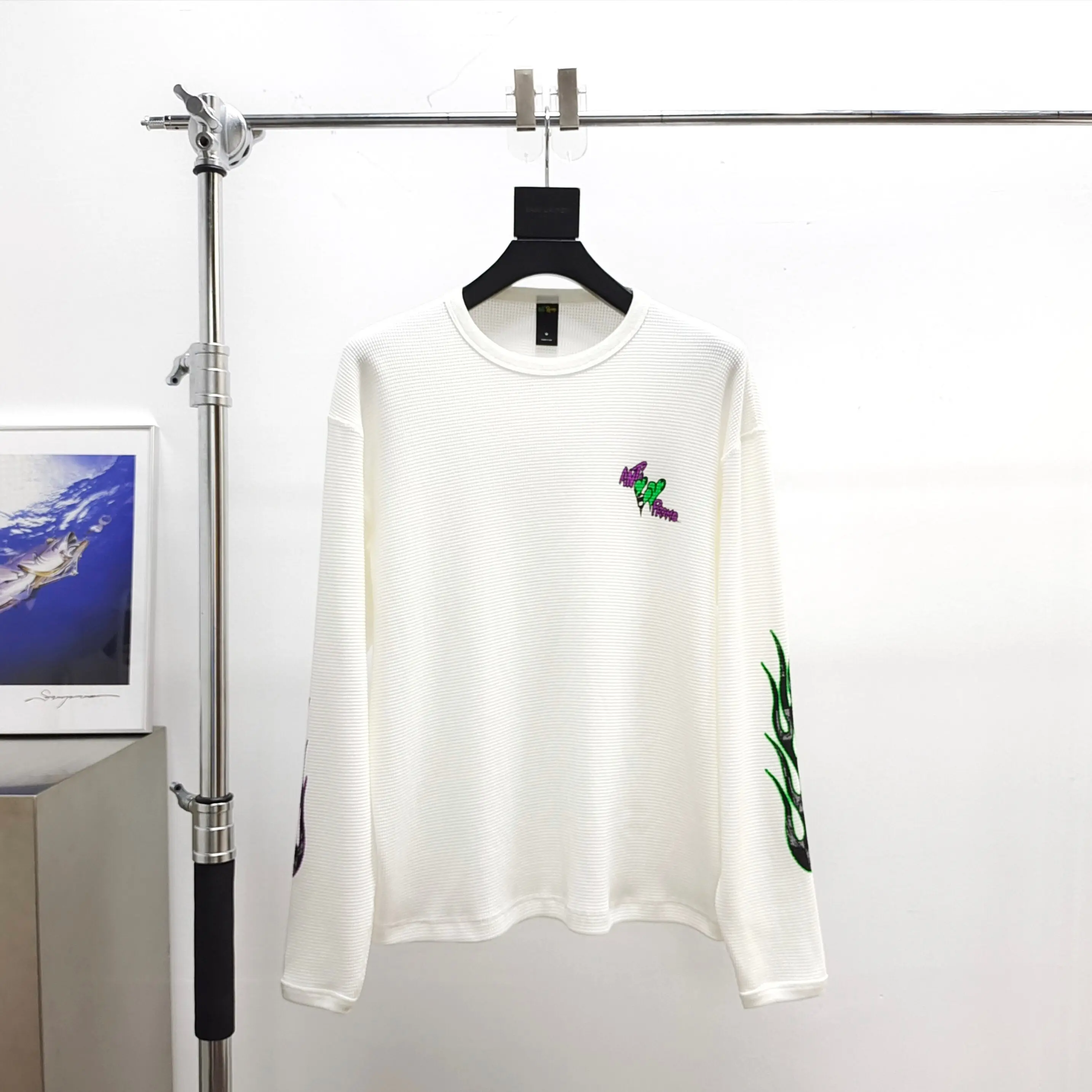 Matty Boy Anti Promo Two Sleeves Flame Waffle White Long Sleeve T-Shirt