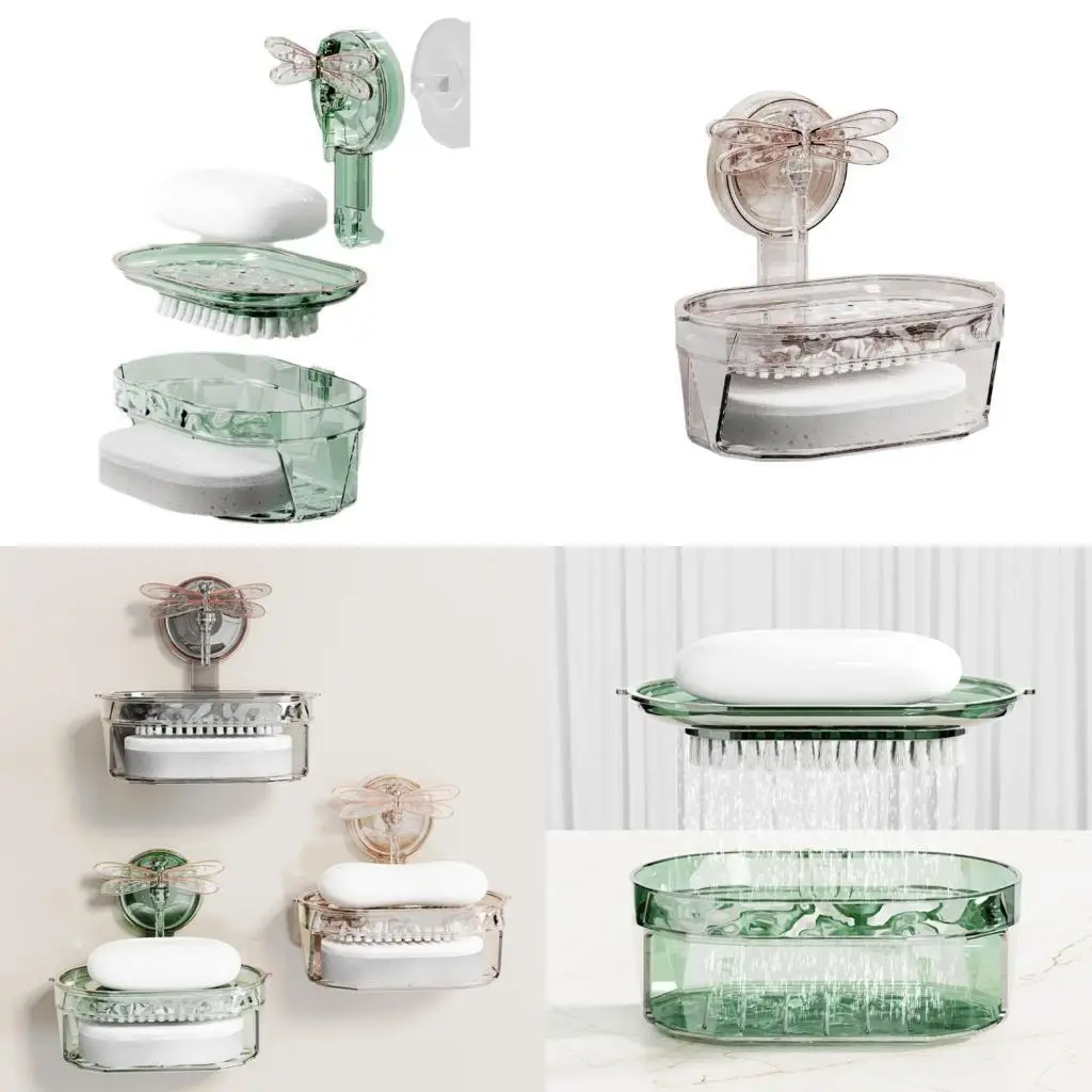 

G6KF Convenient Suction Cup Soap Box Travel Soap Tray Suitable for Various Soap Size