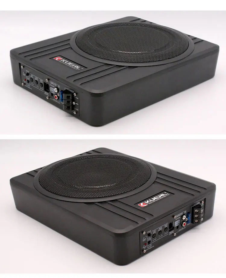 Built-in Amplifier & Wired Volume control 8/10 Inch Car Audio Active Subwoofer Matte aluminum alloy body RMS Power 150W Max 600W